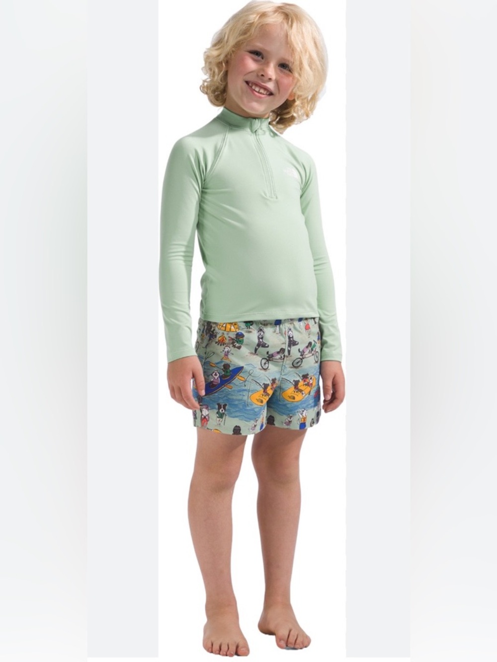 The North Face Kids Long-Sleeve Rashguard Sun Set in Light Mint